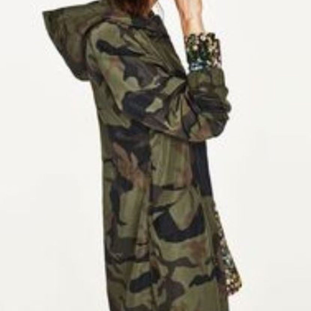 camouflage rain jacket size s Zara Womens new